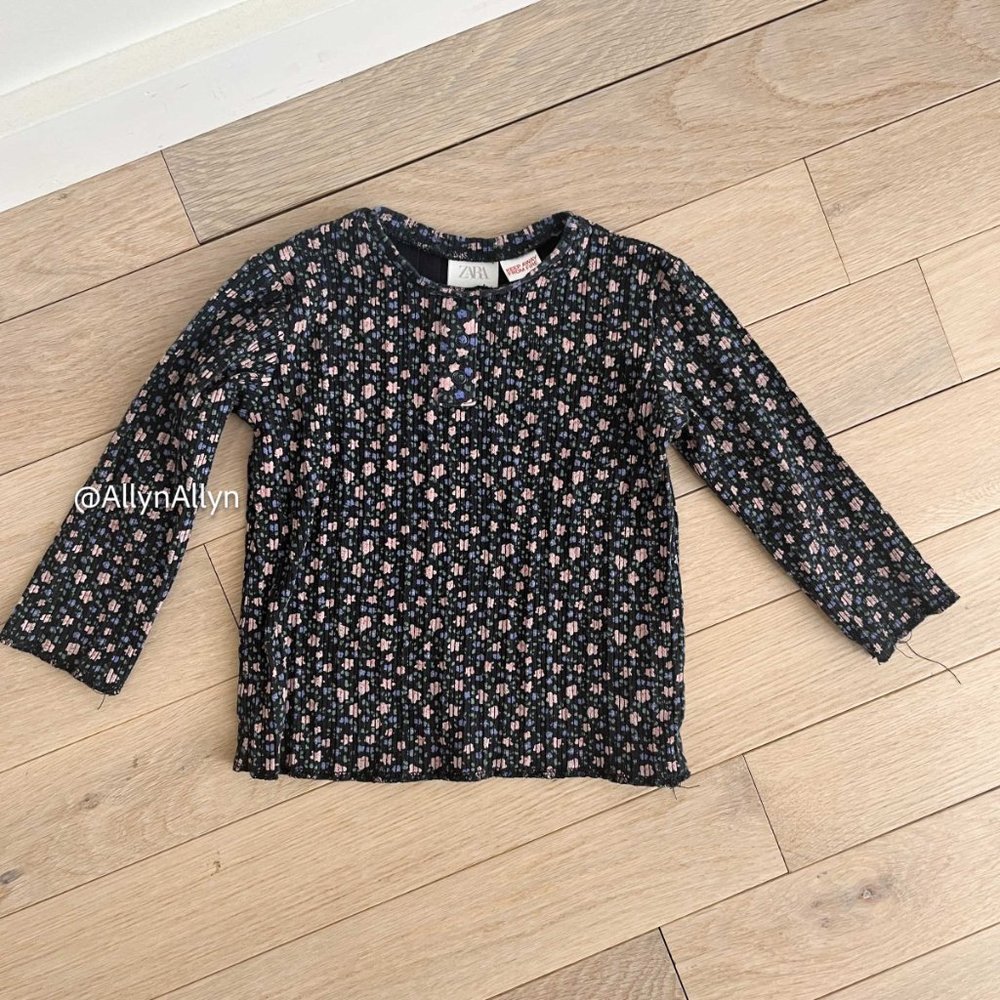 Zara 2-3T Toddler Floral Long Sleve Shirt - Picture 5 of 11
